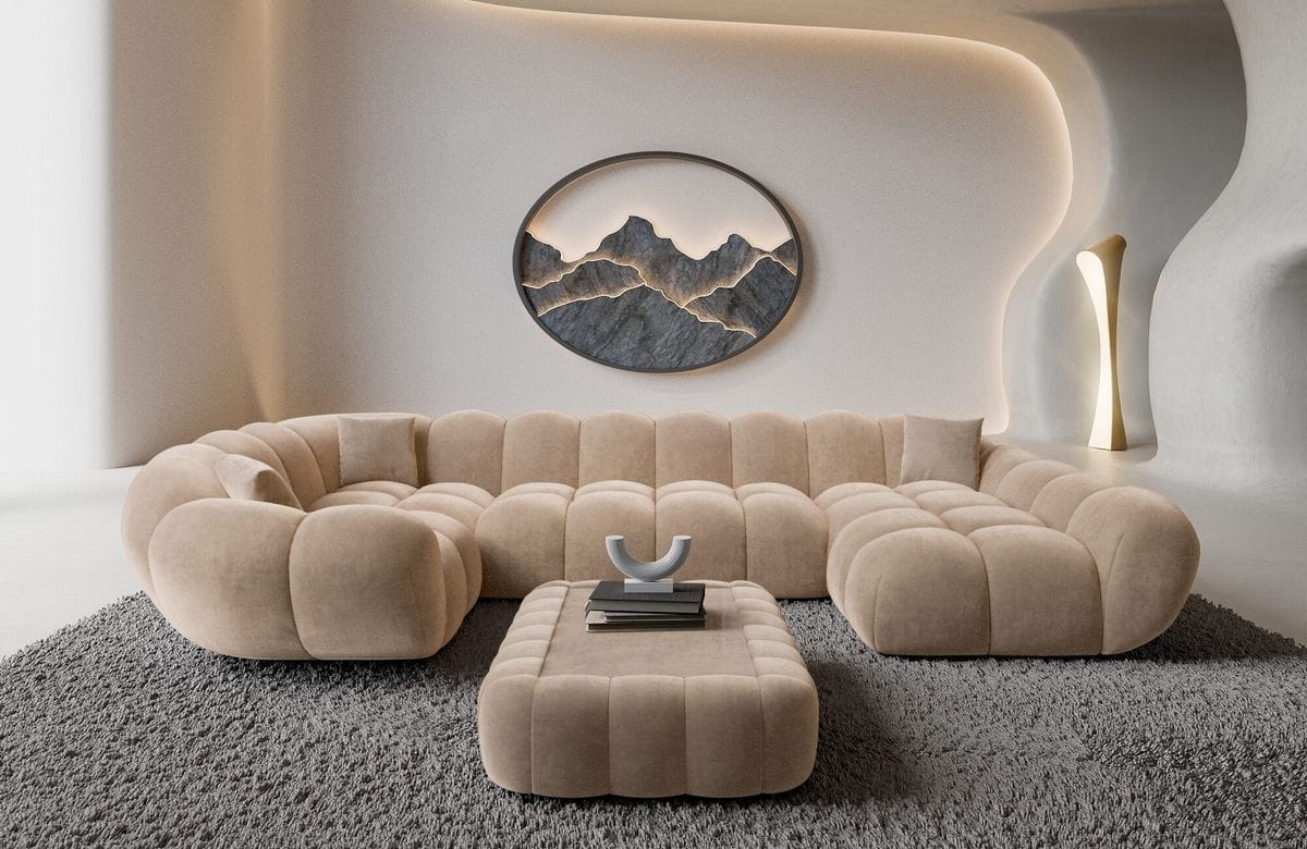 Wohnlandschaft Maleron U Form Beige