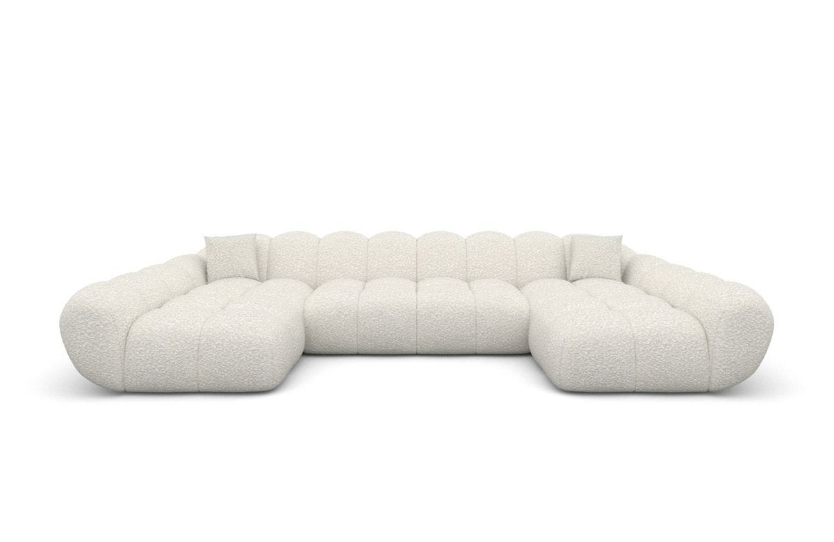 Couchlandschaft Maleron Studio U-Form in Stoff Weiß