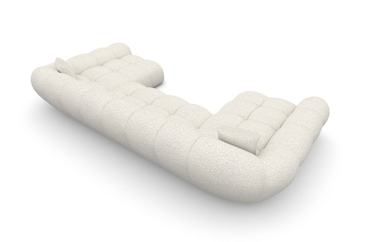 Couchlandschaft Maleron Studio U-Form in Stoff Weiß