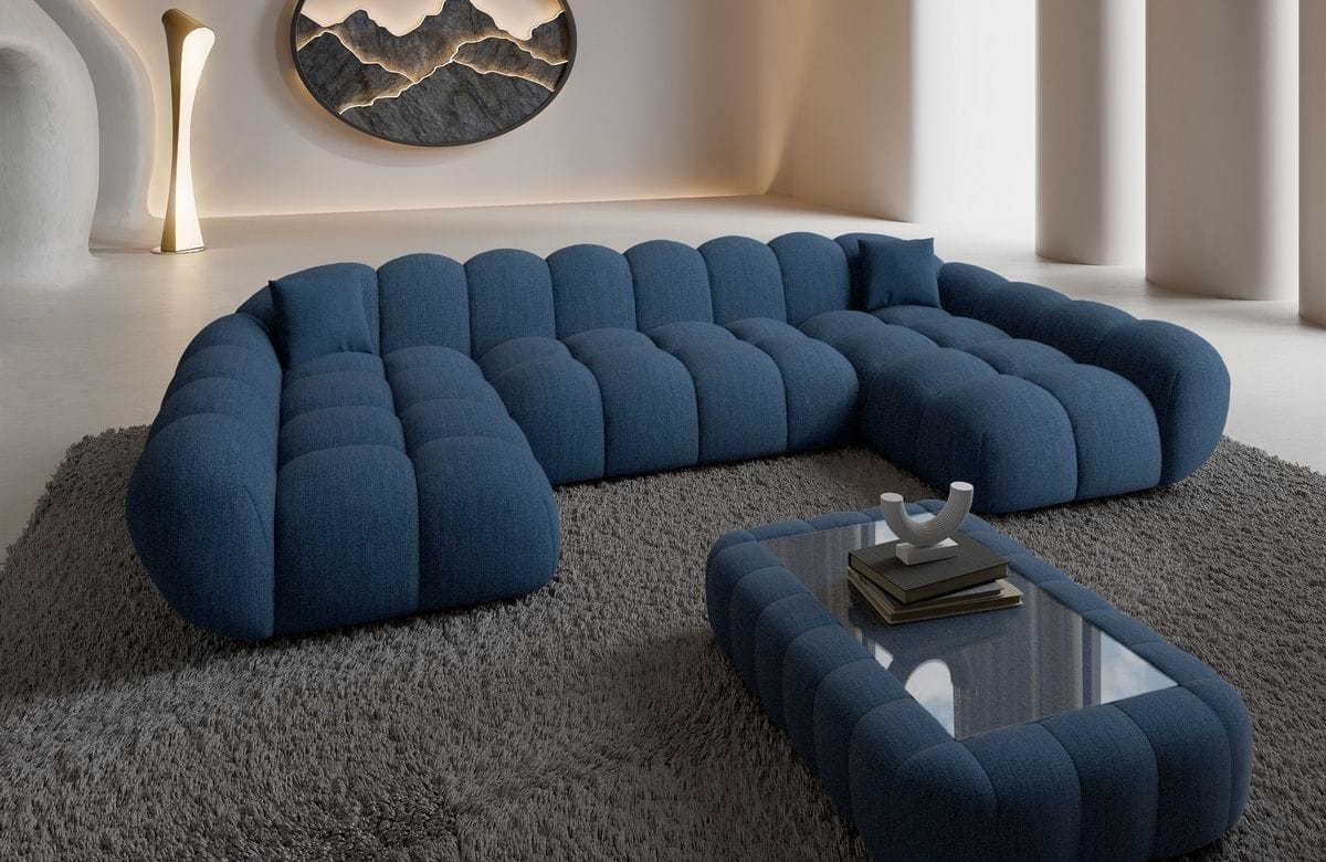 Wohnlandschaft Maleron U Form Studio Blau
