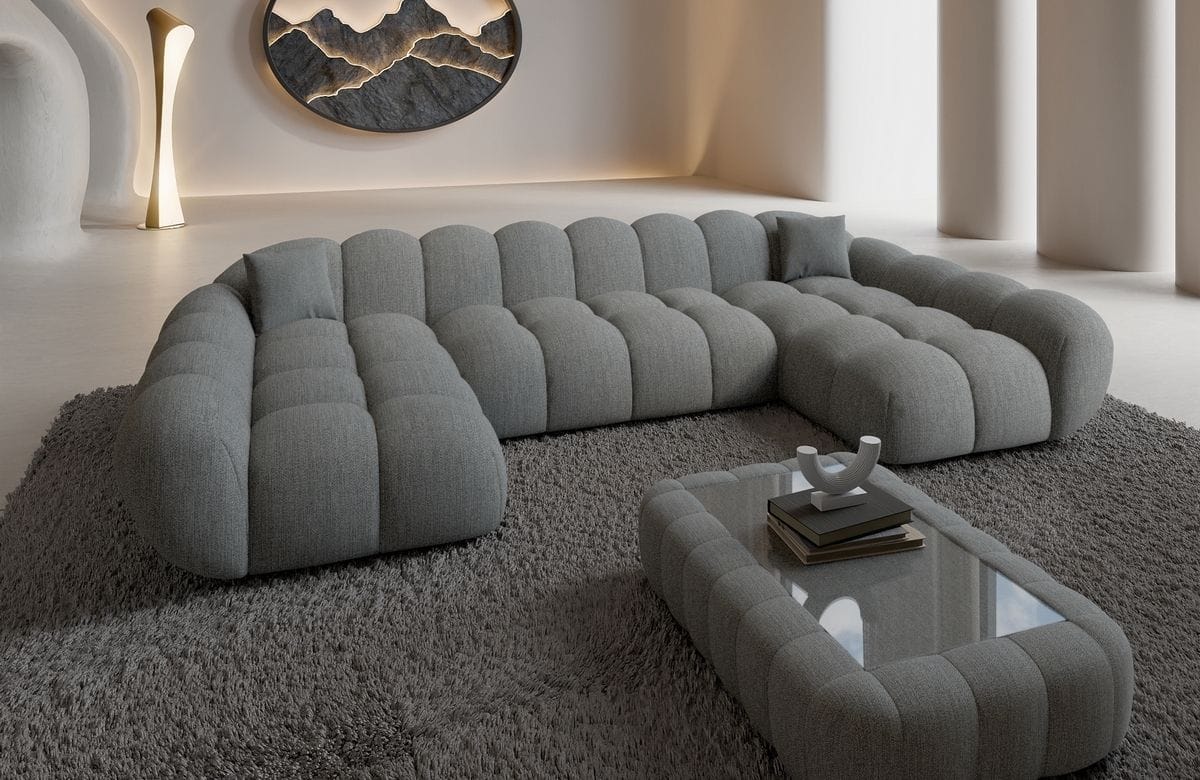 Wohnlandschaft Maleron U Form Studio Dunkelgrau