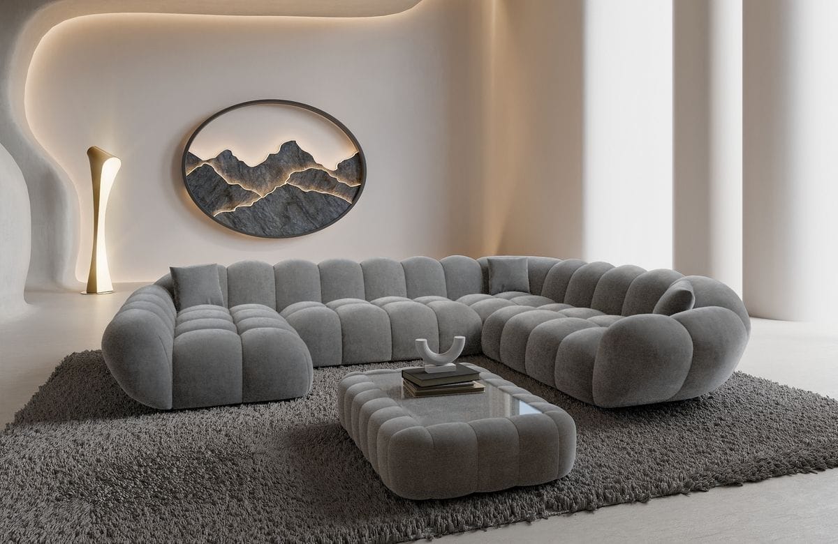 Wohnlandschaft Maleron XXL Dunkelgrau