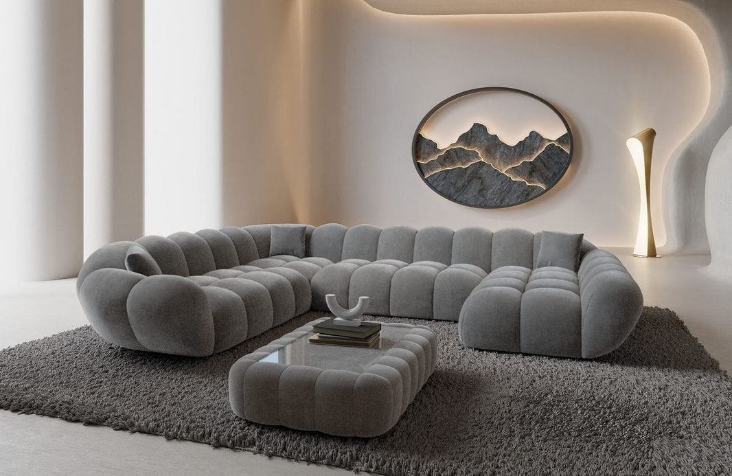 XXL Wohnlandschaft Maleron U-Form aus Stoff