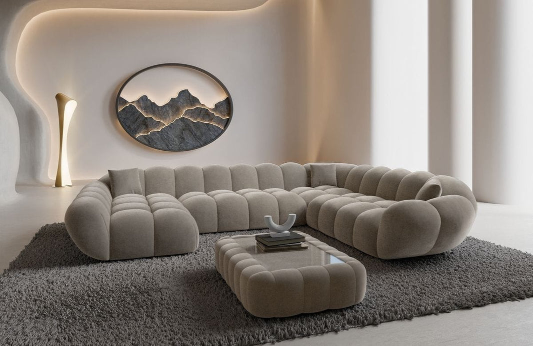 XXL Wohnlandschaft Maleron U-Form aus Stoff