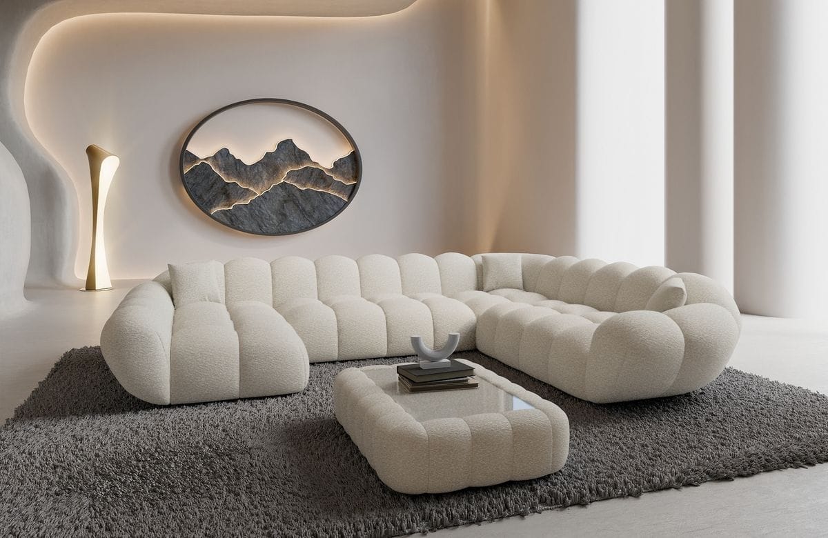 Wohnlandschaft Maleron XXL Weiß