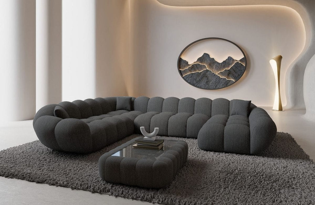 XXL Wohnlandschaft Maleron U-Form aus Stoff