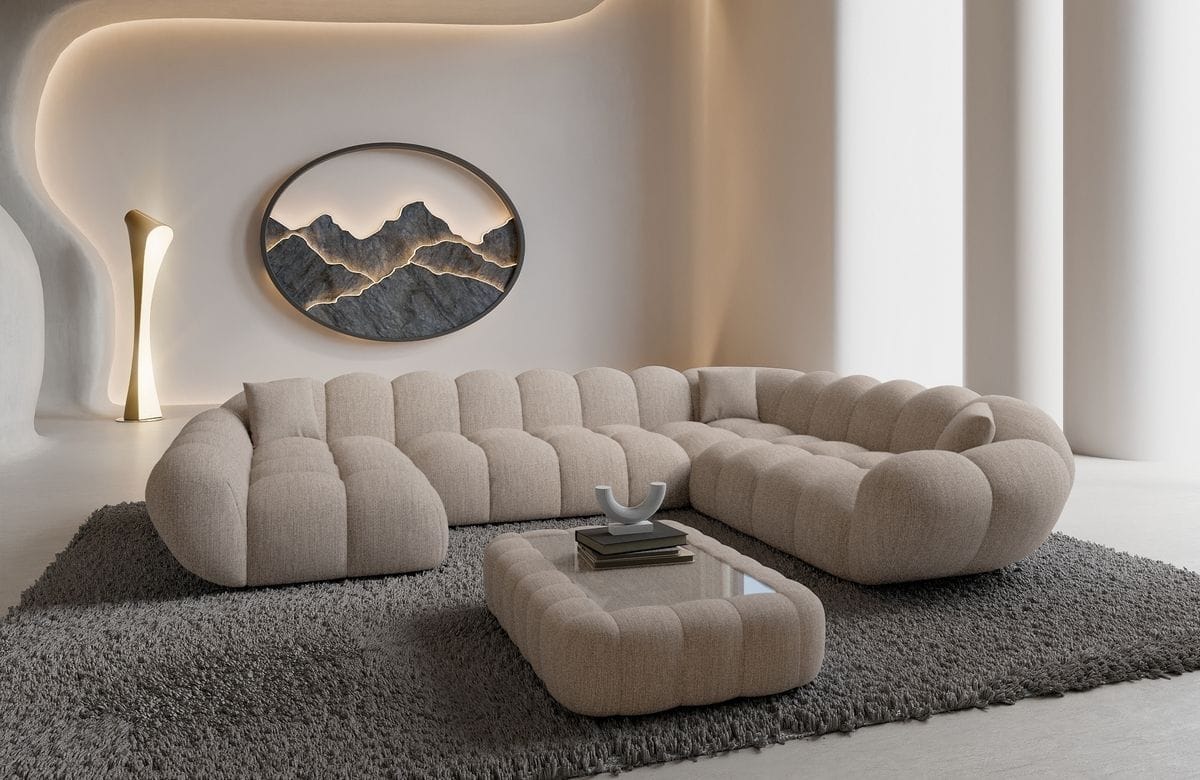 Wohnlandschaft Maleron XXL Beige