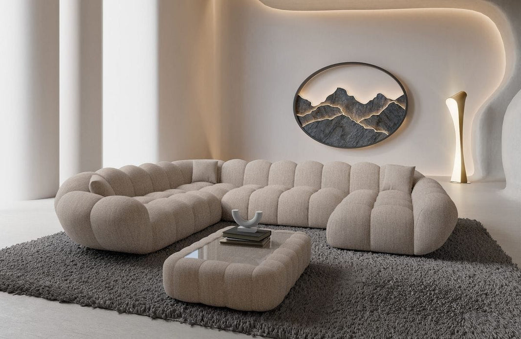 XXL Wohnlandschaft Maleron U-Form aus Stoff