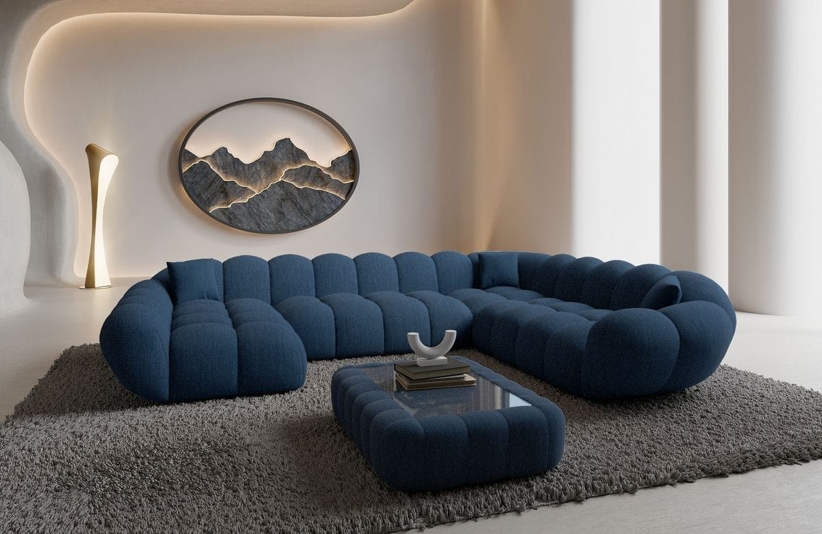 Wohnlandschaft Maleron XXL Blau