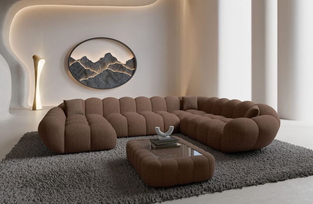 XXL Wohnlandschaft Maleron U-Form aus Stoff