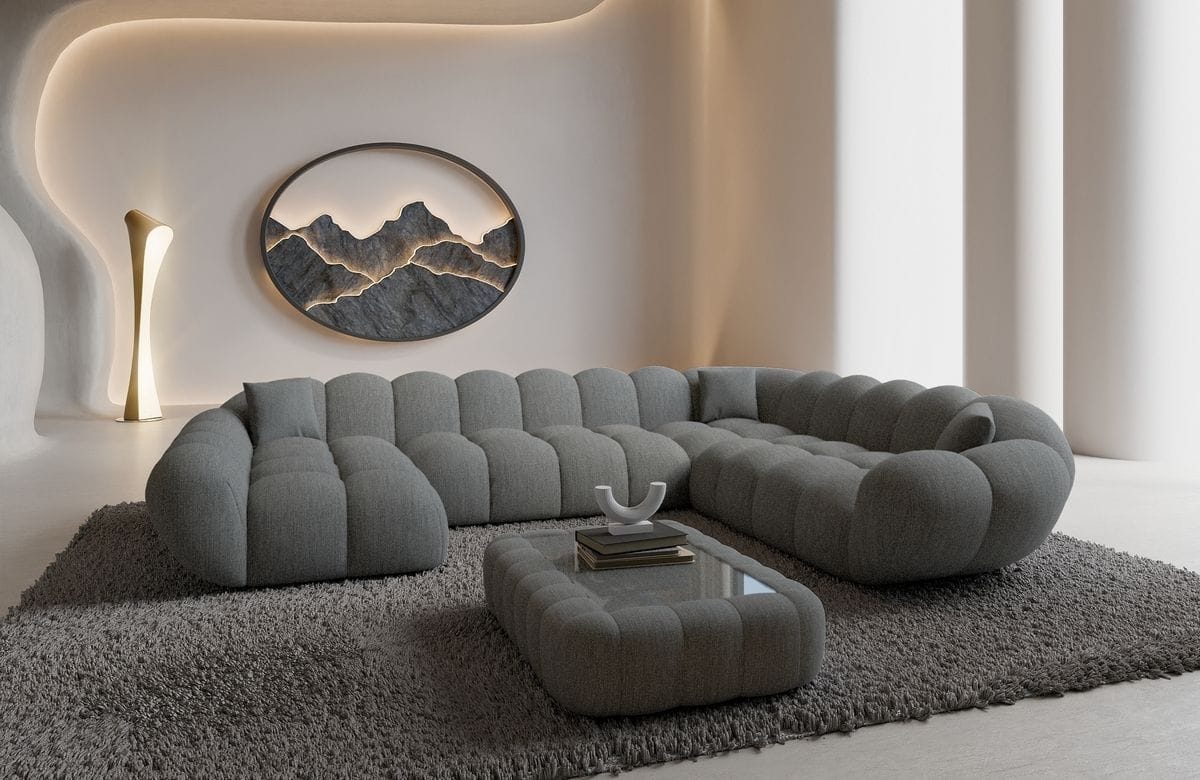 Wohnlandschaft Maleron XXL Dunkelgrau