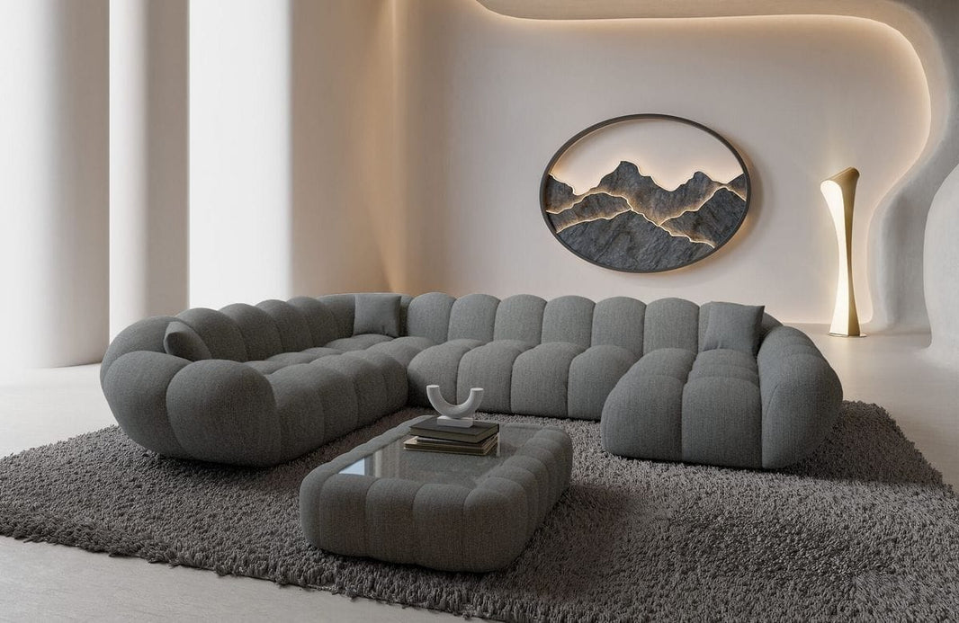 XXL Wohnlandschaft Maleron U-Form aus Stoff