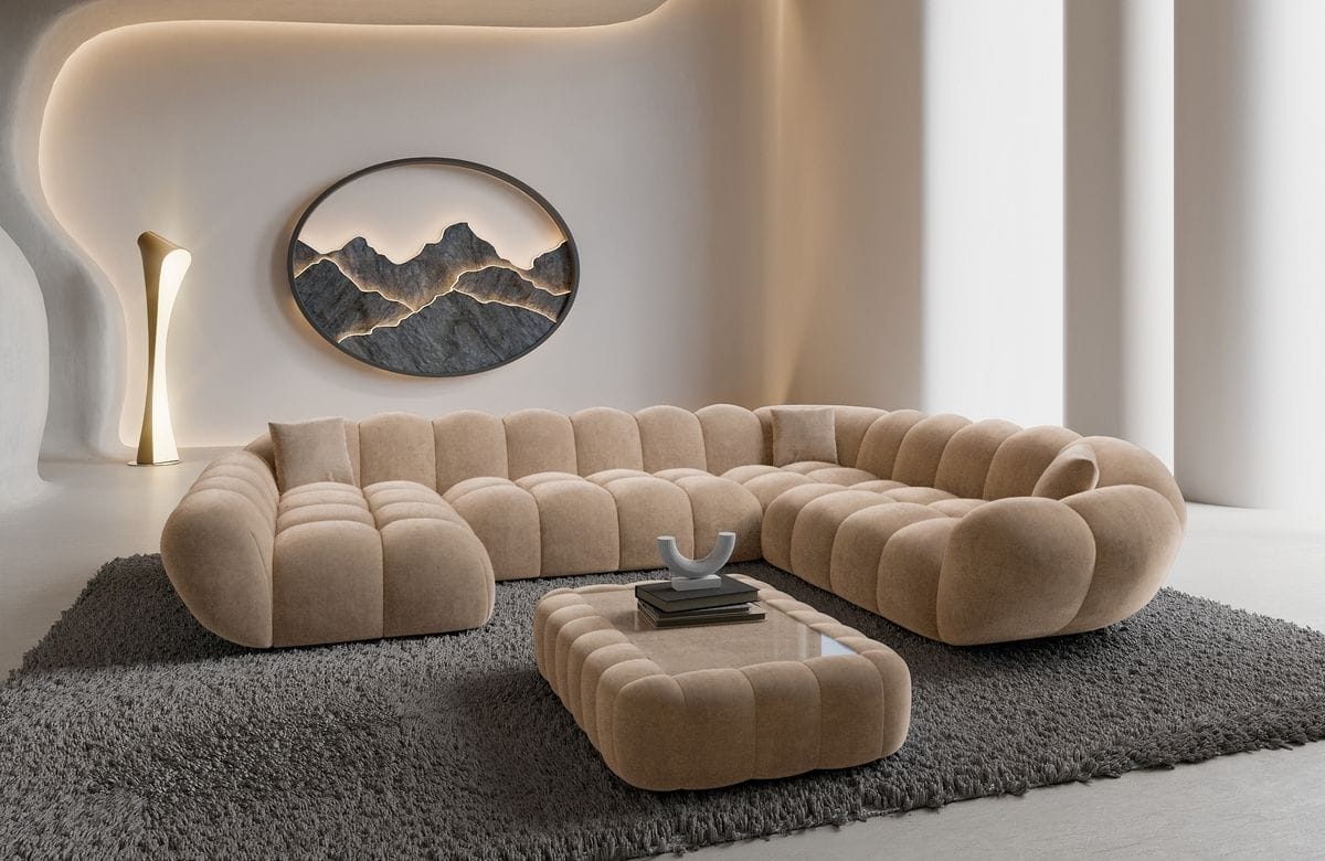 Wohnlandschaft Maleron XXL Beige