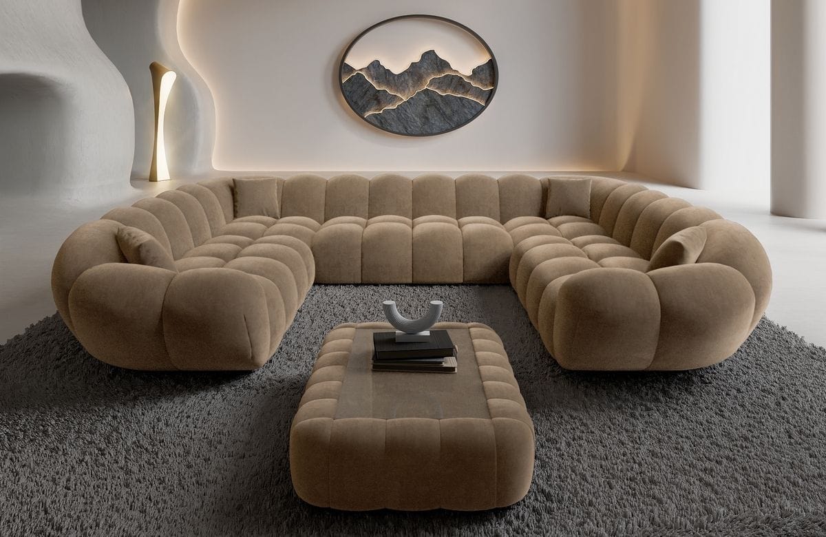 Wohnlandschaft Maleron XXL Panorama Braun