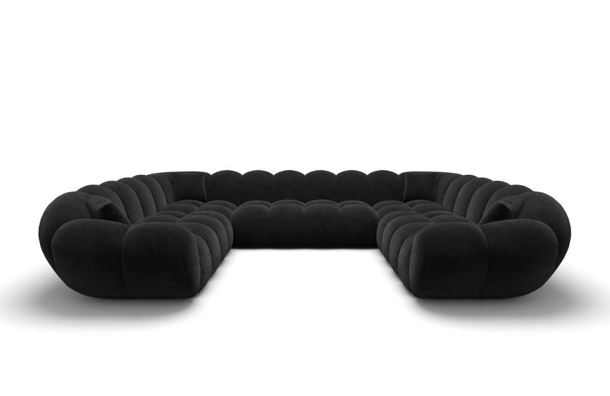 Wohnlandschaft Maleron XXL Panorama Schwarz