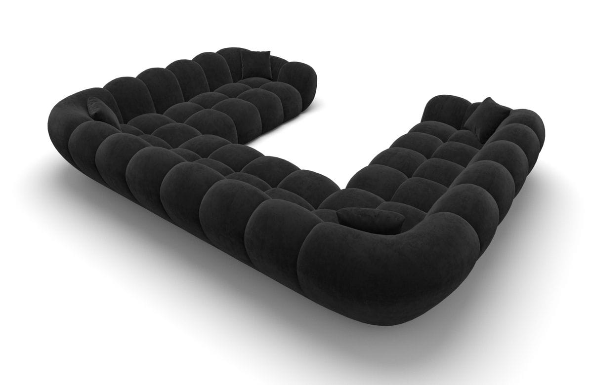 Wohnlandschaft Maleron XXL Panorama Schwarz