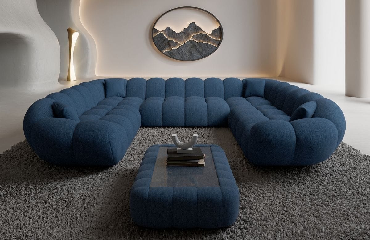 Wohnlandschaft Maleron XXL Panorama Blau
