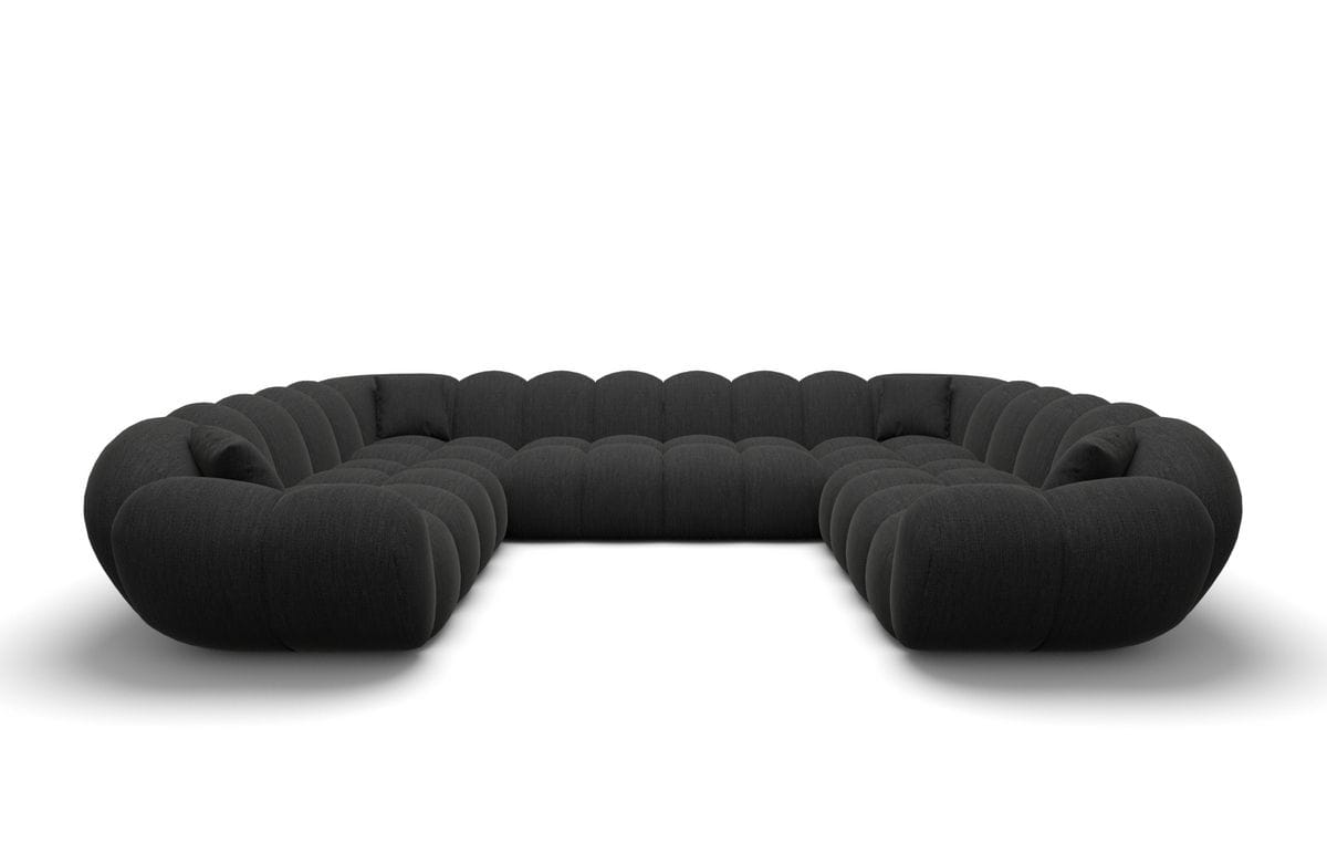 Wohnlandschaft Maleron XXL Panorama Schwarz