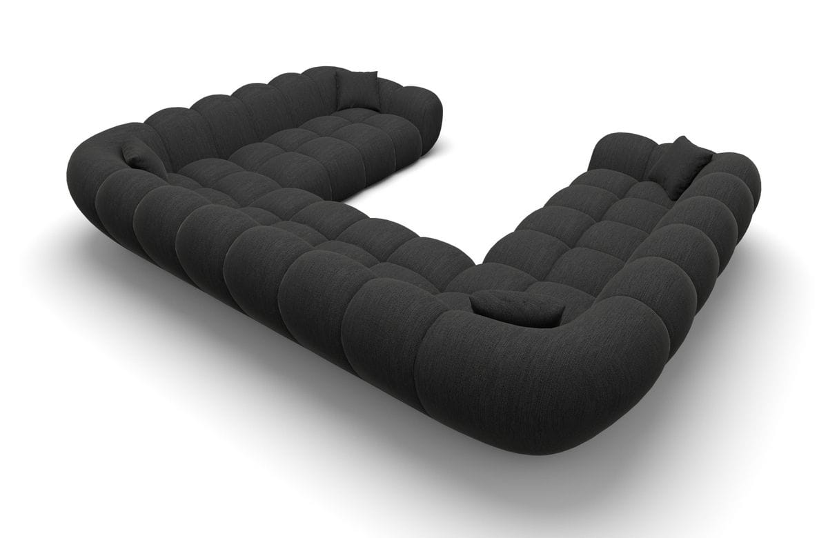 Wohnlandschaft Maleron XXL Panorama Schwarz