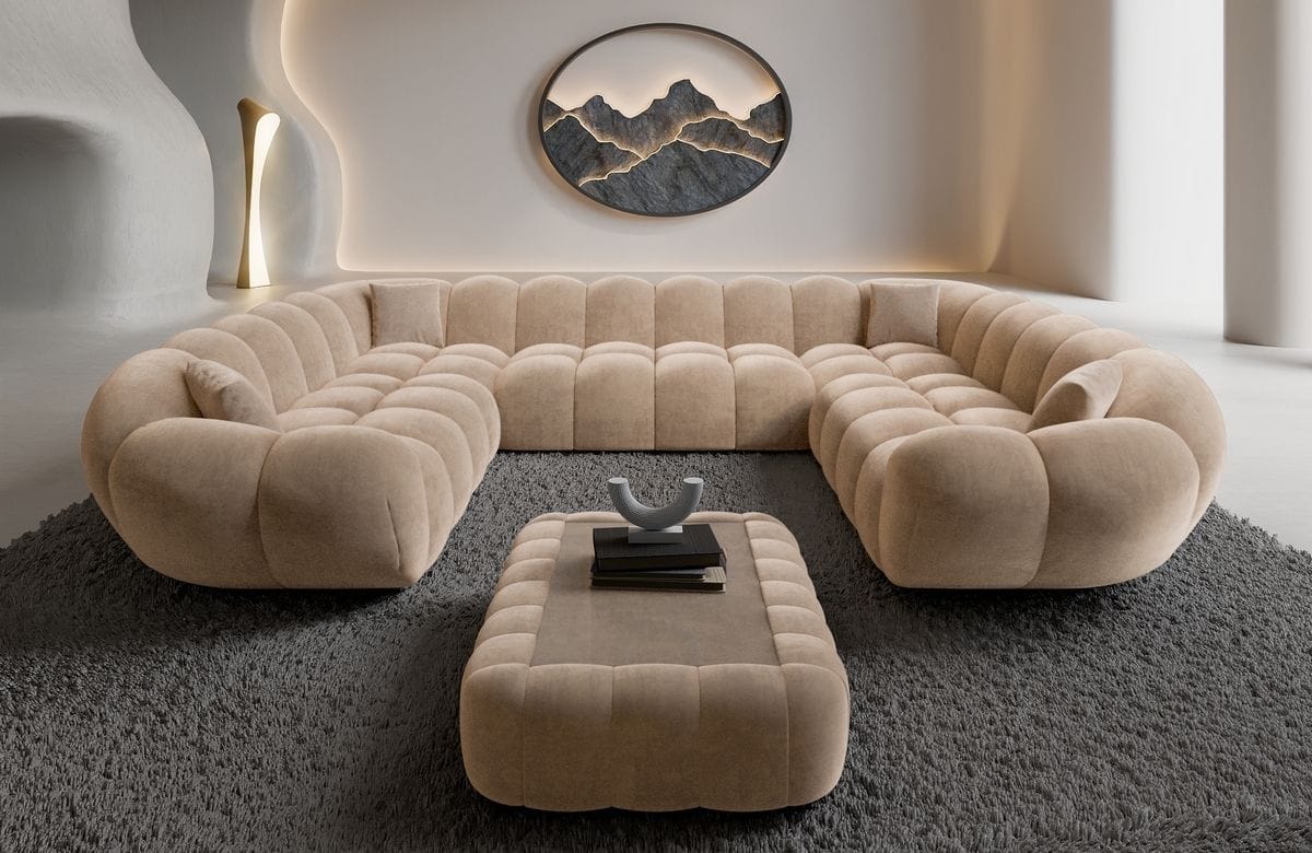 Wohnlandschaft Maleron XXL Panorama Beige
