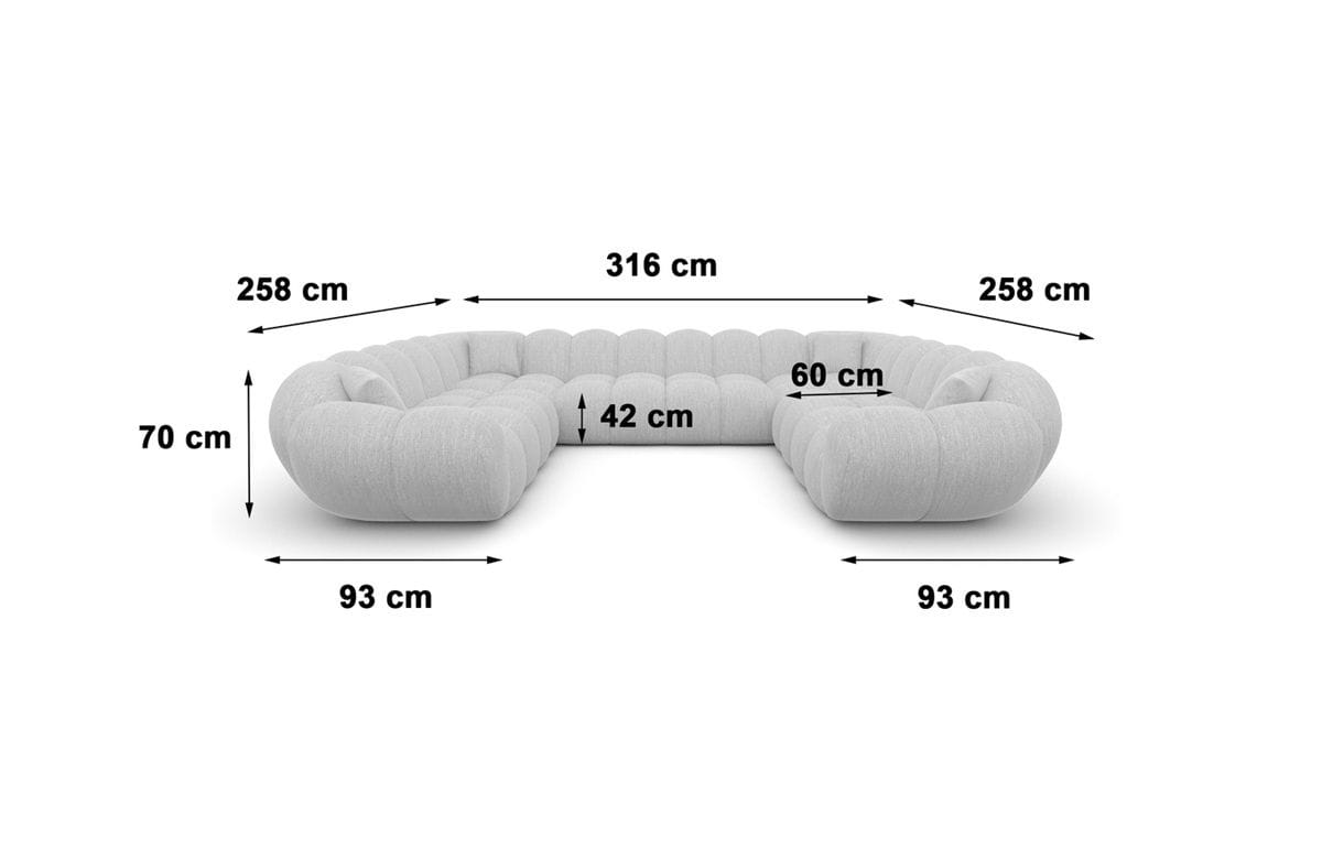 Wohnlandschaft Maleron XXL Panorama Beige