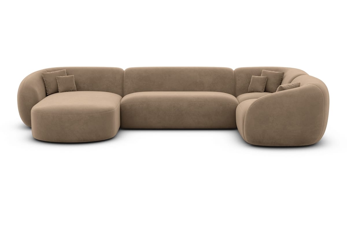 Wohnlandschaft Sorelia U-Form aus Stoff Braun