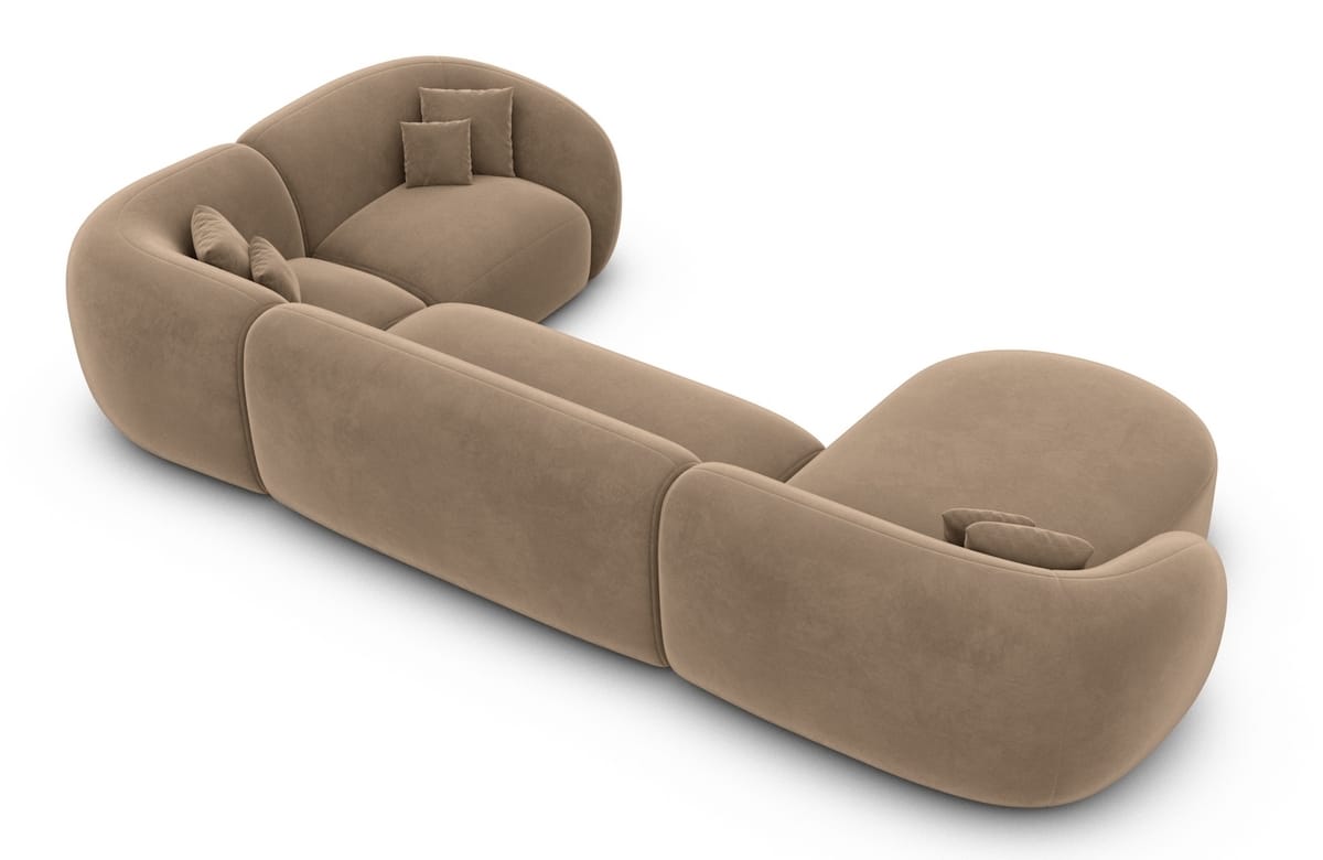 Wohnlandschaft Sorelia U-Form aus Stoff Braun