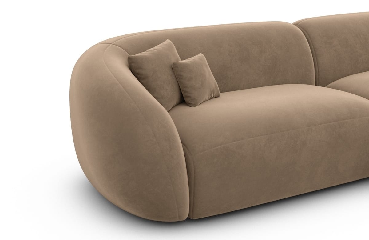 Wohnlandschaft Sorelia U-Form aus Stoff Braun