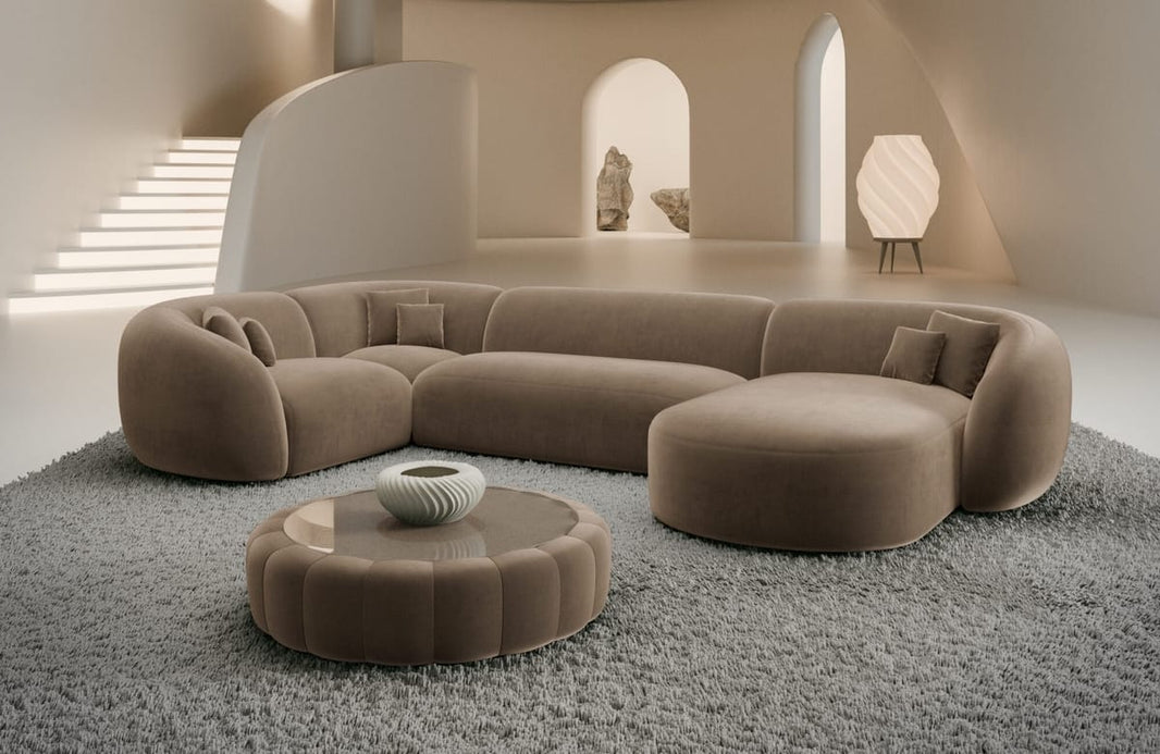 Wohnlandschaft Sorelia U-Form aus Stoff