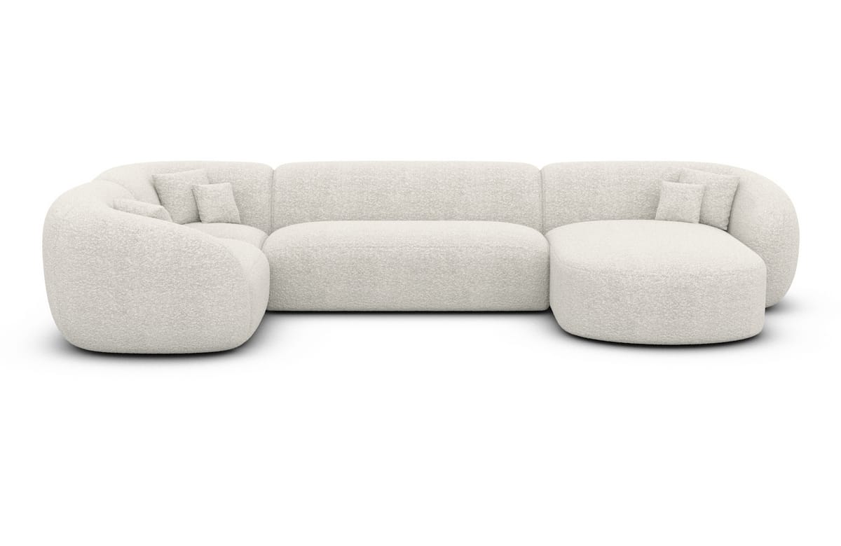 Wohnlandschaft Sorelia U-Form aus Stoff Weiß