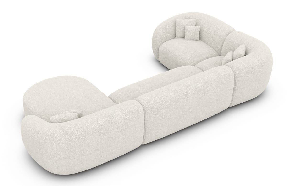 Wohnlandschaft Sorelia U-Form aus Stoff Weiß