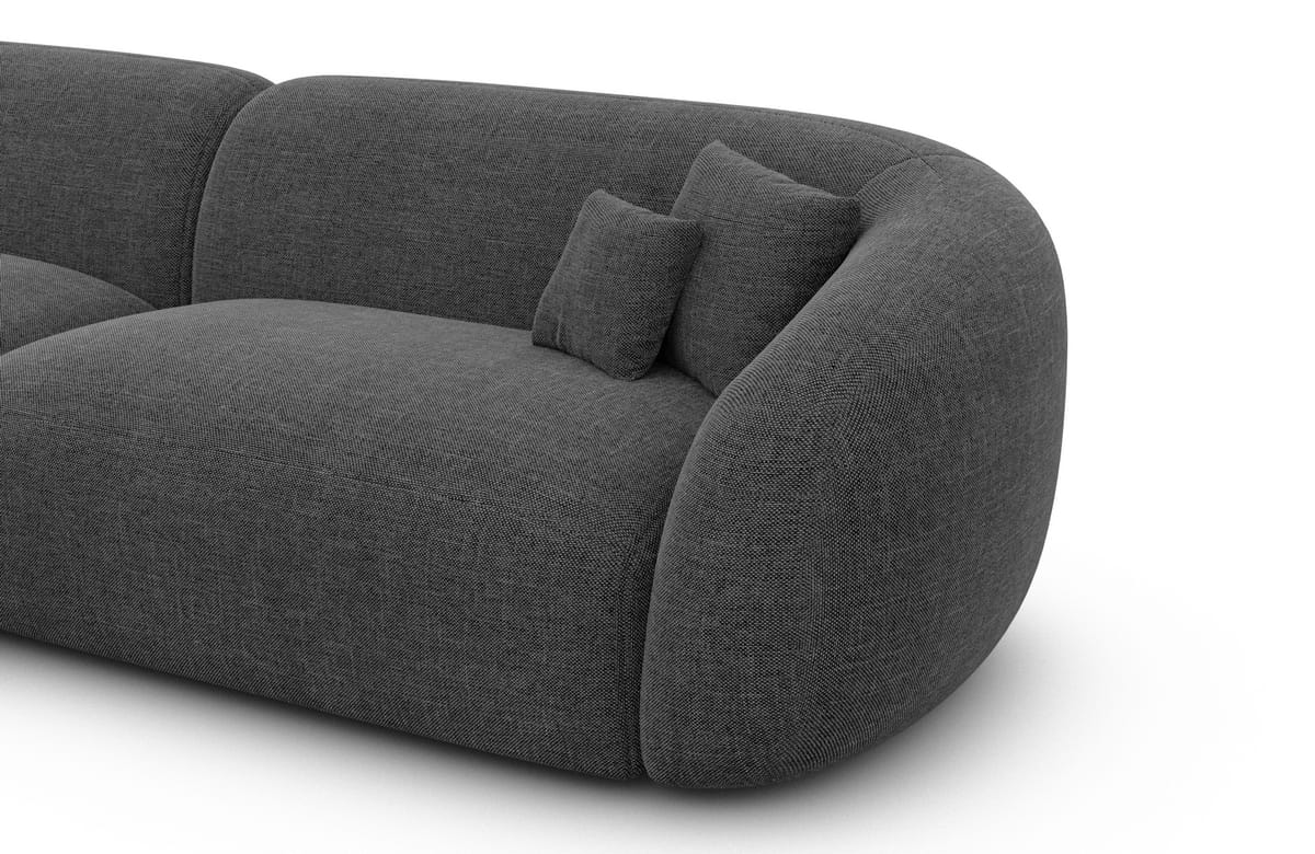 Wohnlandschaft Sorelia U-Form aus Stoff Anthrazit