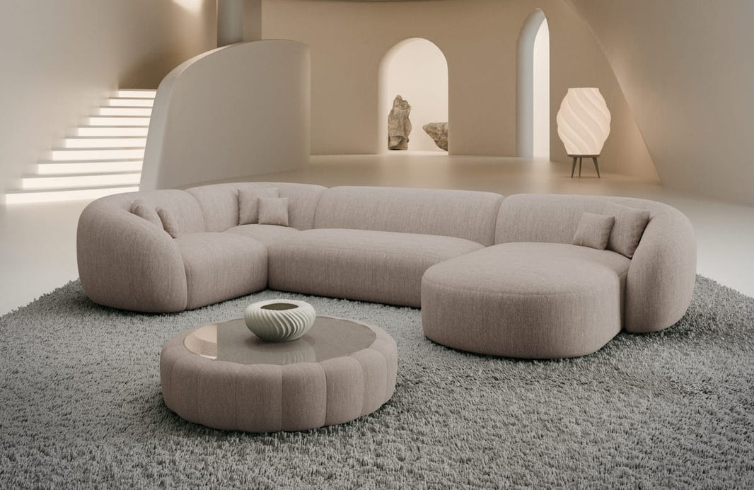 Wohnlandschaft Sorelia U-Form aus Stoff