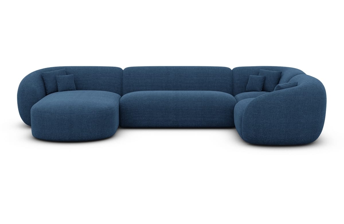 Wohnlandschaft Sorelia U-Form aus Stoff Blau