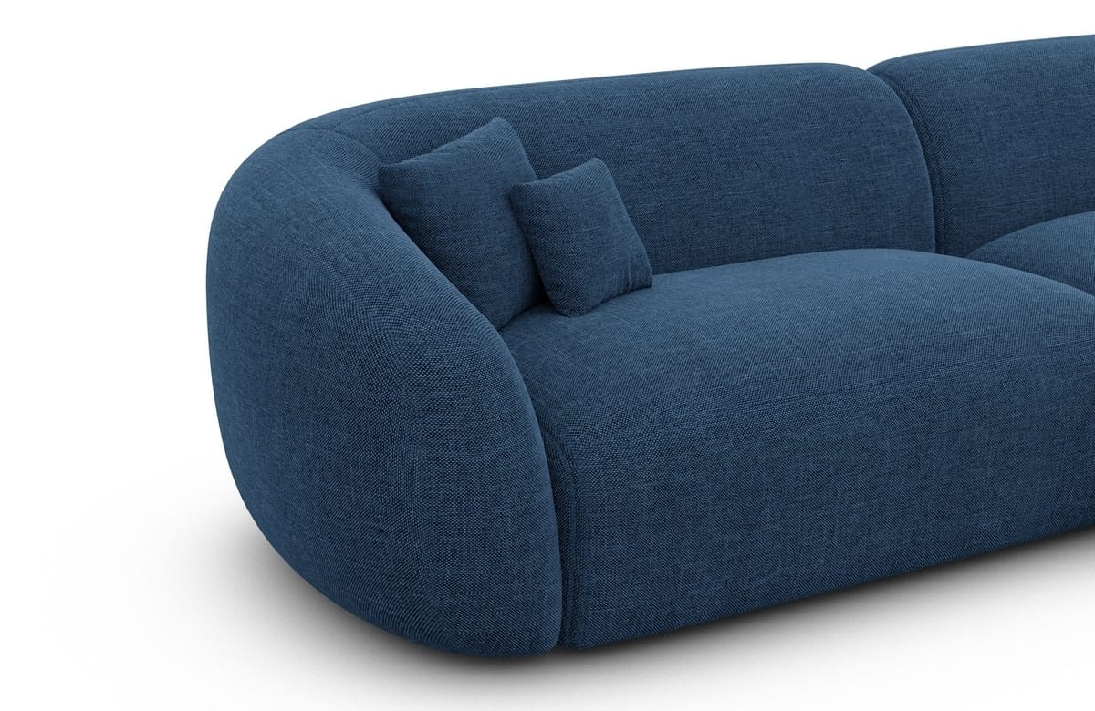 Wohnlandschaft Sorelia U-Form aus Stoff Blau
