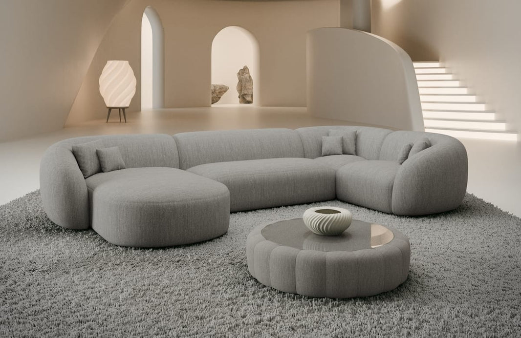 Wohnlandschaft Sorelia U-Form aus Stoff