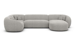 Wohnlandschaft Sorelia U-Form aus Stoff Hellgrau