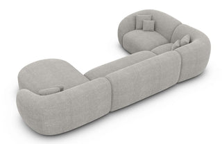 Wohnlandschaft Sorelia U-Form aus Stoff Hellgrau