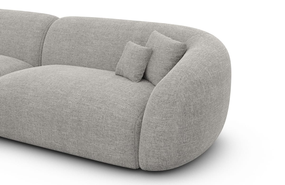 Wohnlandschaft Sorelia U-Form aus Stoff Hellgrau