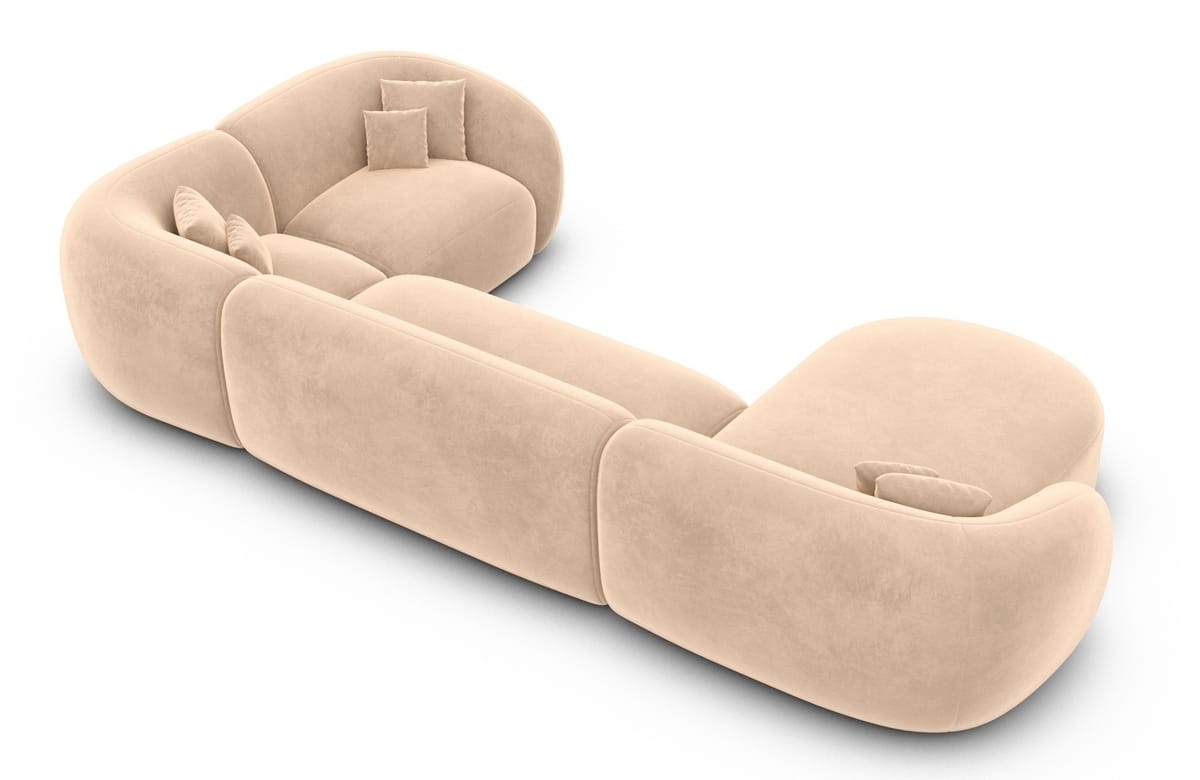 Wohnlandschaft Sorelia U-Form aus Stoff Beige