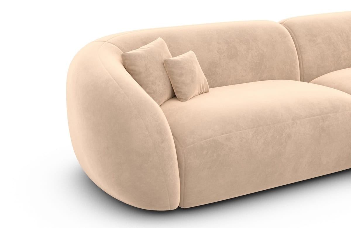 Wohnlandschaft Sorelia U-Form aus Stoff Beige