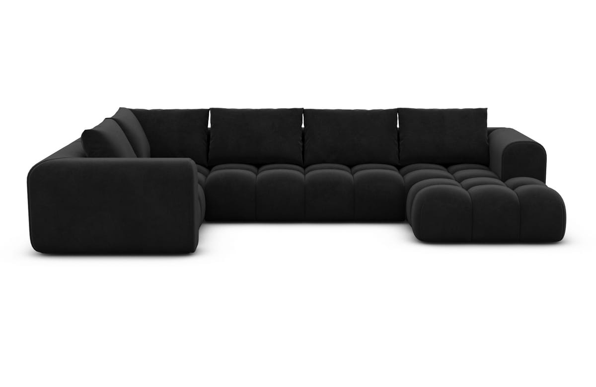 Couchlandschaft Casaluna U-Form in Stoff Schwarz