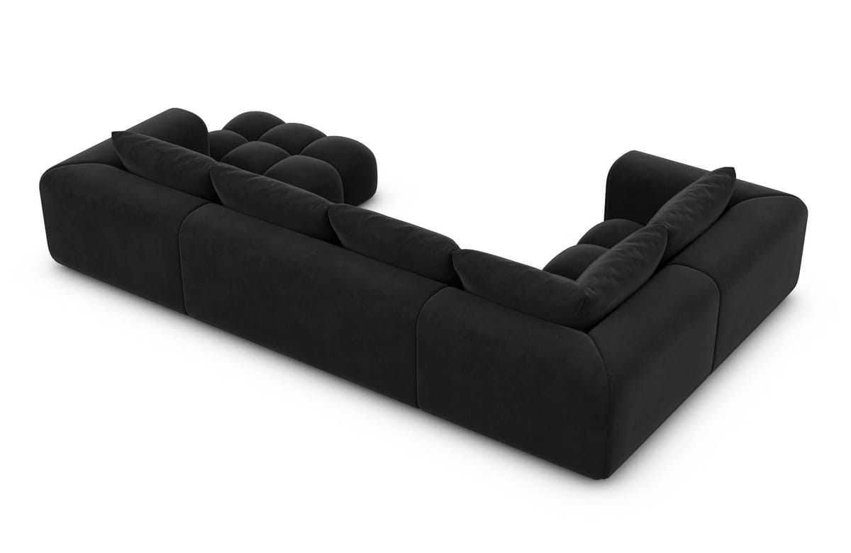 Couchlandschaft Casaluna U-Form in Stoff Schwarz