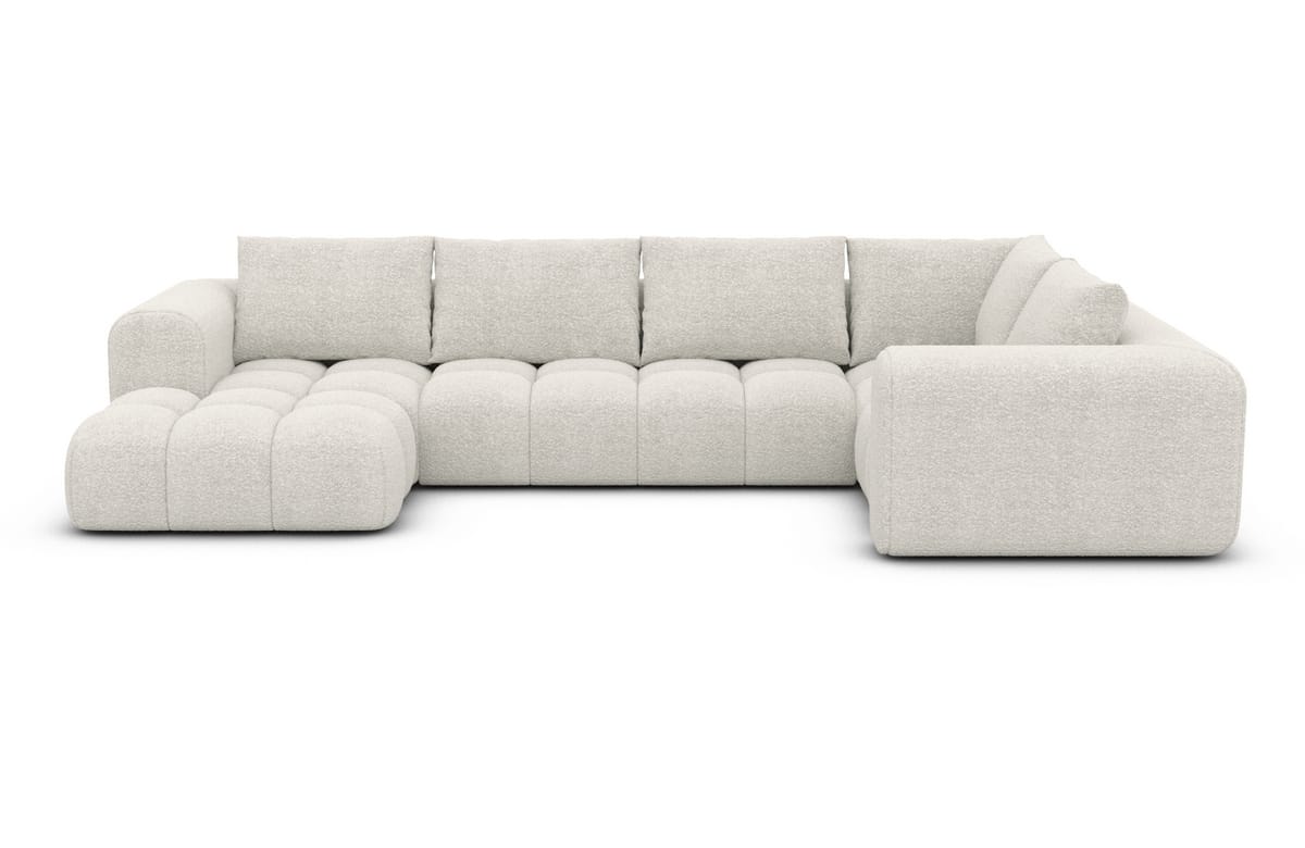 Couchlandschaft Casaluna U-Form in Stoff Weiß