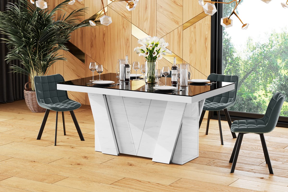 Esstisch Grande – Modern & Elegantes Design Schwarz-Weiß