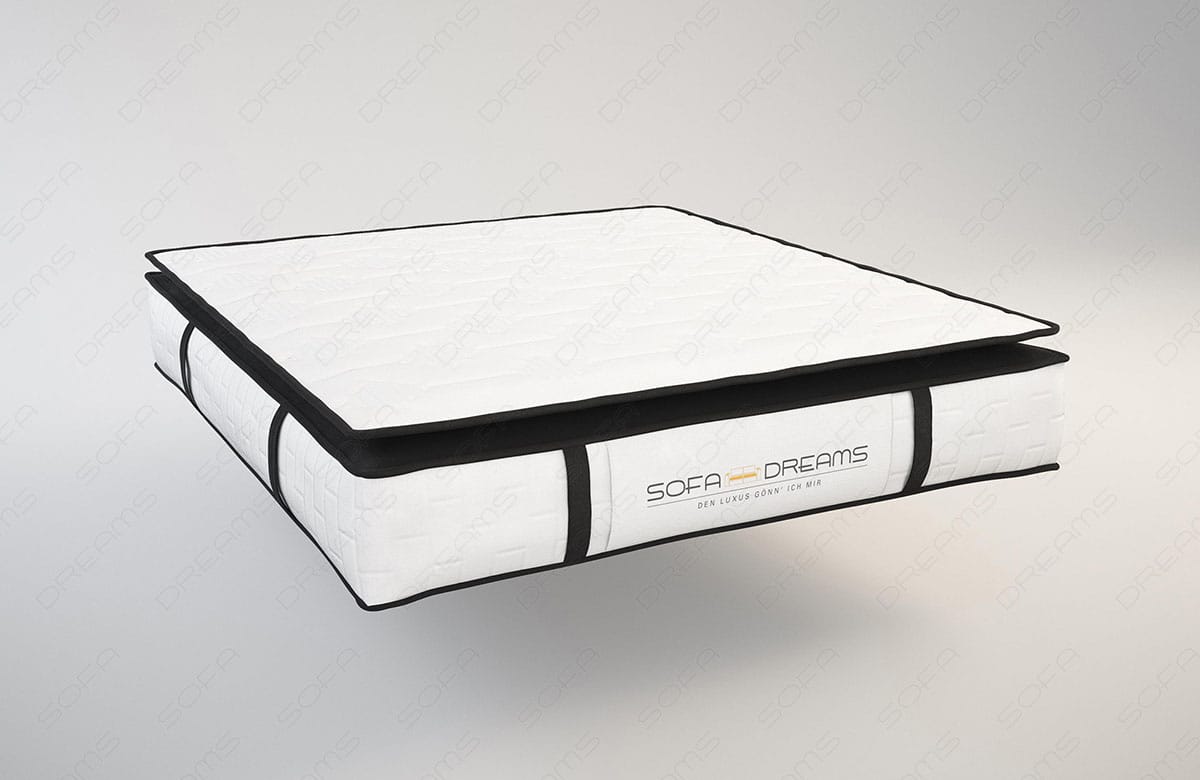 Boxspringbett Apollonia mit Beleuchtung Grau-Weiß