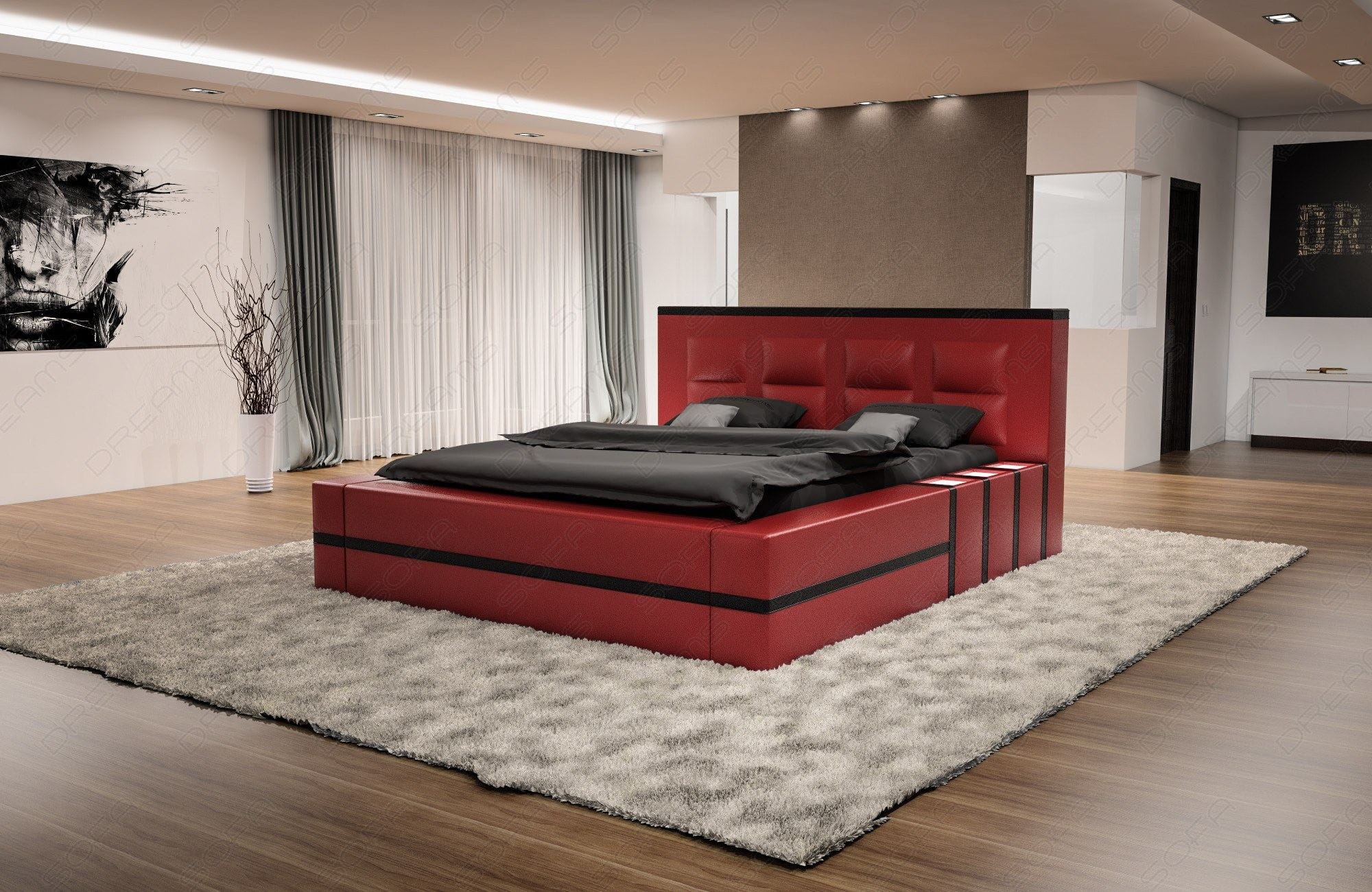 Designerbett Asti – Modernes Design für Ihr Zimmer Rot-Schwarz
