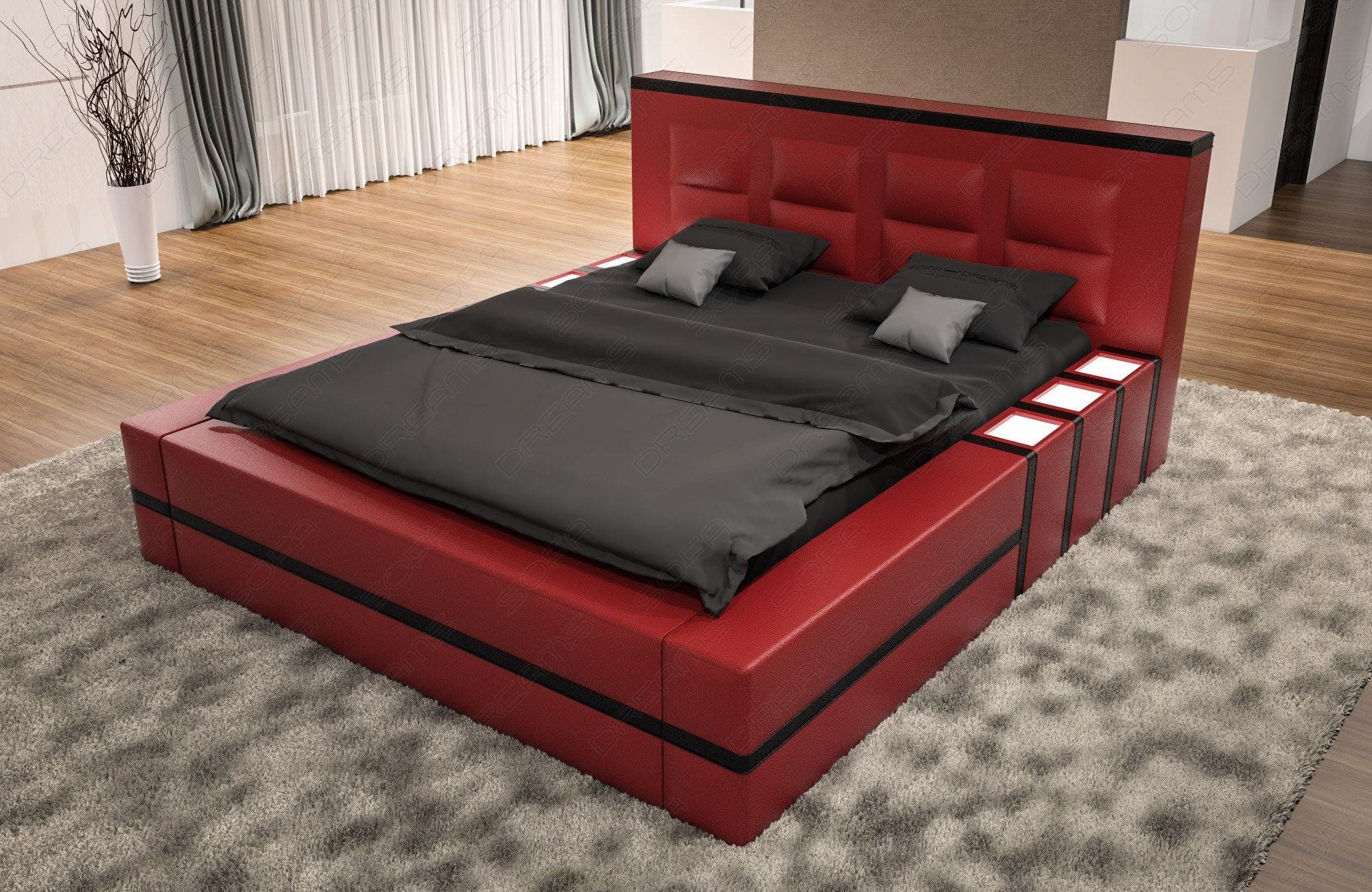 Designerbett Asti – Modernes Design für Ihr Zimmer Rot-Schwarz