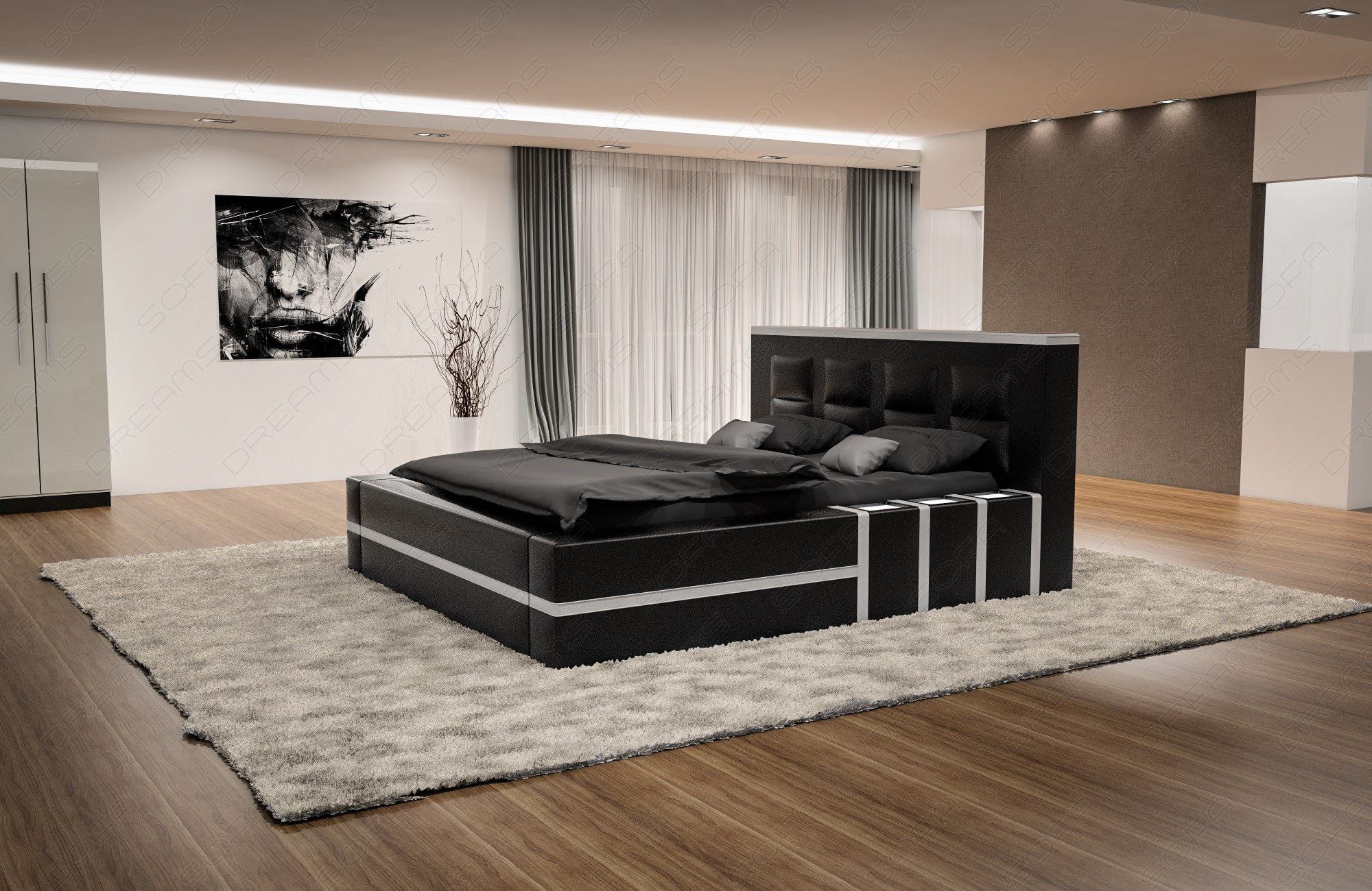 Designerbett Asti – Modernes Design für Ihr Zimmer Schwarz-Weiß