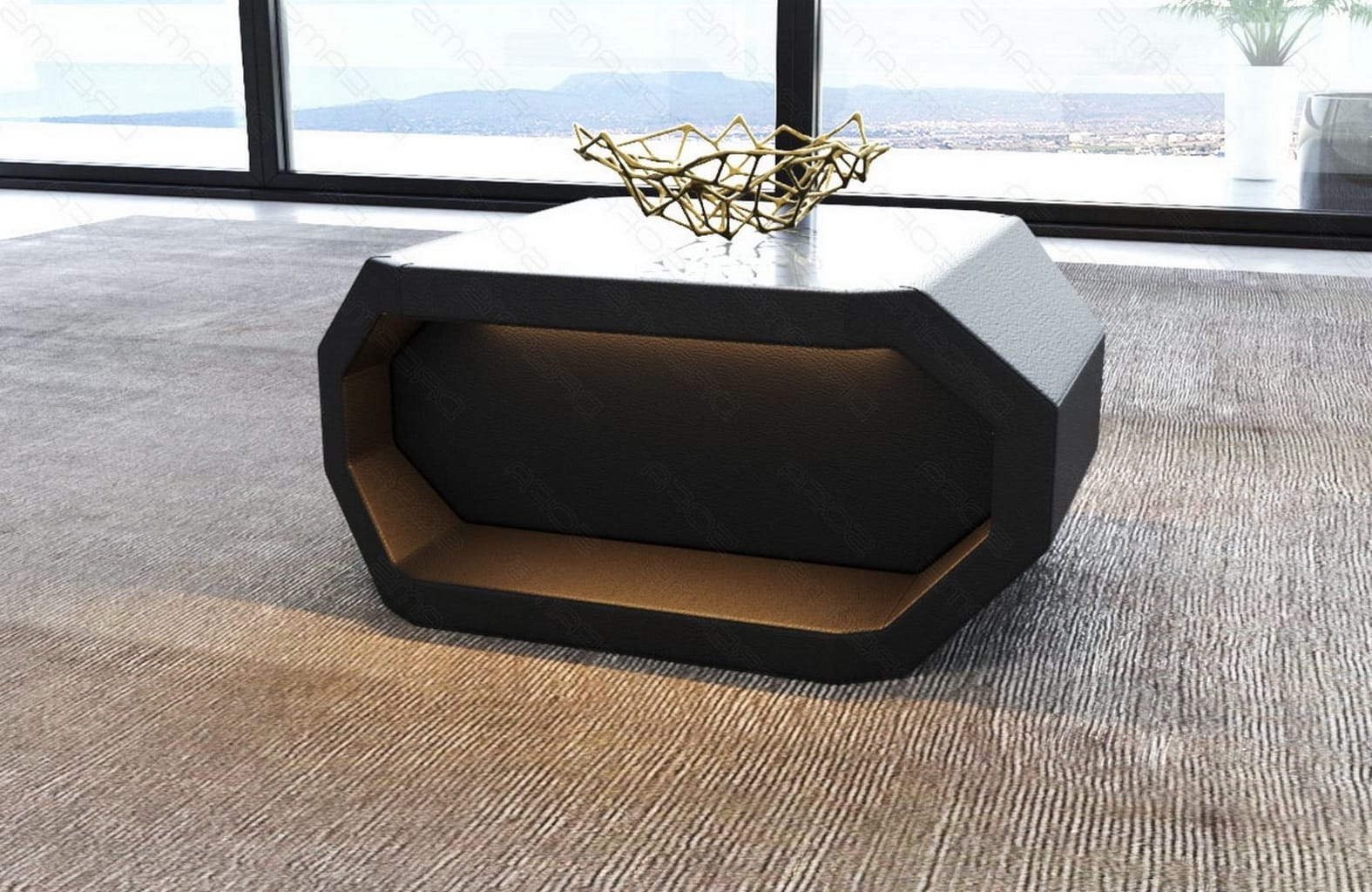 Couchtisch Asti – Eleganz in Leder Schwarz